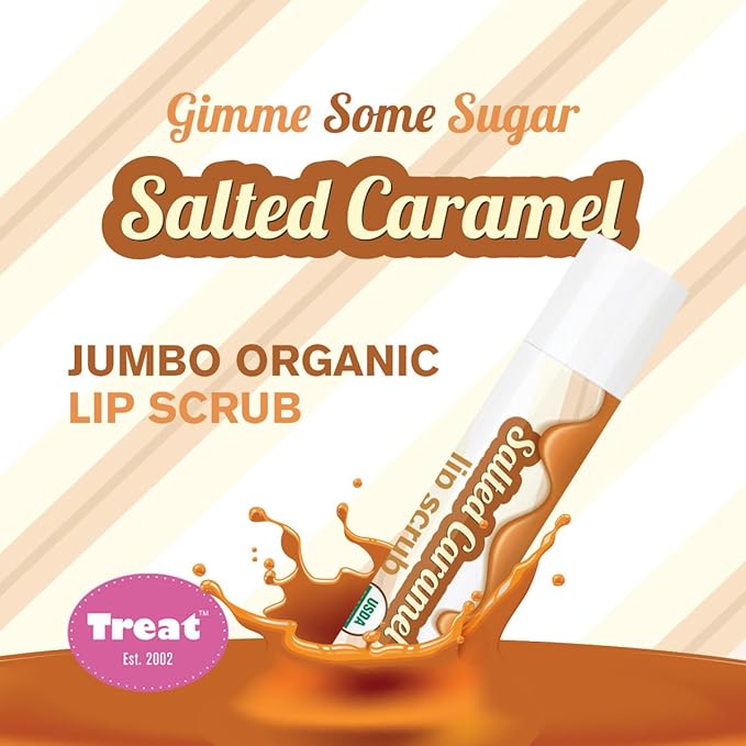 TREAT© Jumbo Lip Scrub - Salted Caramel, Organic & Cruelty Free (.50 OZ)-Velvo Beauty