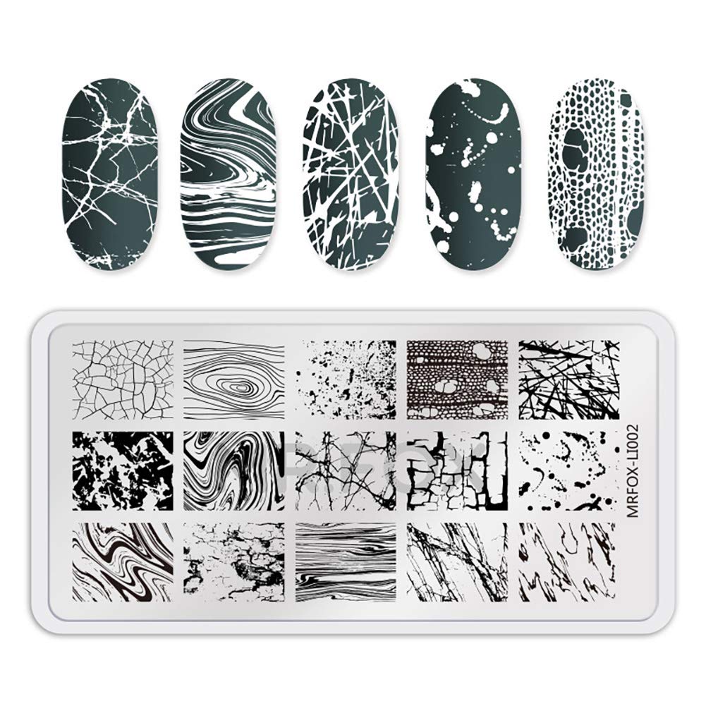 Mr. Fox Nail Print Board Set Graffiti Star Marble Pattern Bark Pattern Lace Abstract Pattern Art DIY hot Stamping Template-Velvo Beauty
