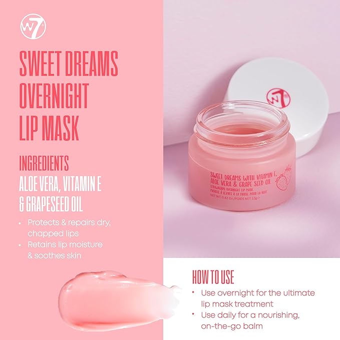 W7 Self-Care Skincare Set - 5 Step Daily Routine - Moisturizer, Serum, Toner, Cleanser & Lip Mask - Full Size Skin Care Kit for Natural, Beautiful Skin-Velvo Beauty