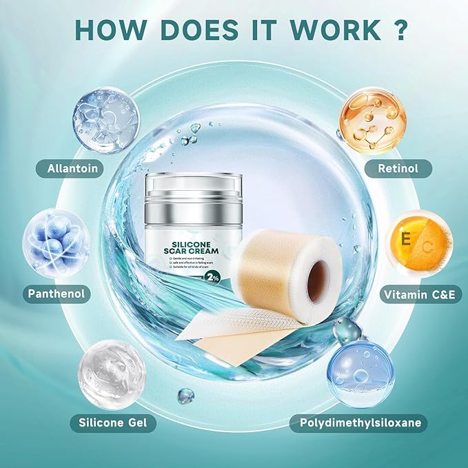 Scar Suite Bundle, Advanced Silicone Scar Cream and Scar Sheets, Advanced Scar Treatment for Surgery, Burns, and Injuries, Professional Grade Results-Velvo Beauty