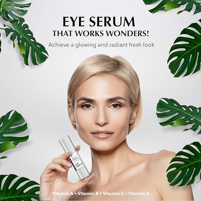 Eye Serum, Multi-Vitamin Skin Care Serum with Vitamins A, B, C and E, Rejuvenating Dark Spot Remover for Face and Under Eyes, Improves Age Spots, Fine Lines and Wrinkles, 30 ml-Velvo Beauty