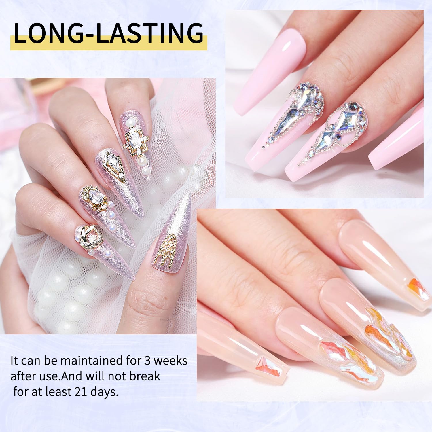 Rhinestone Glue Gel Kit- Superior Nail Art Glue Ensuring Strong and Long-Lasting Bond for Nail Rhinestone Glue Kit Nail Art Decorations, Charms, 3D Bling, Gems UV/LED Easy Application-Velvo Beauty