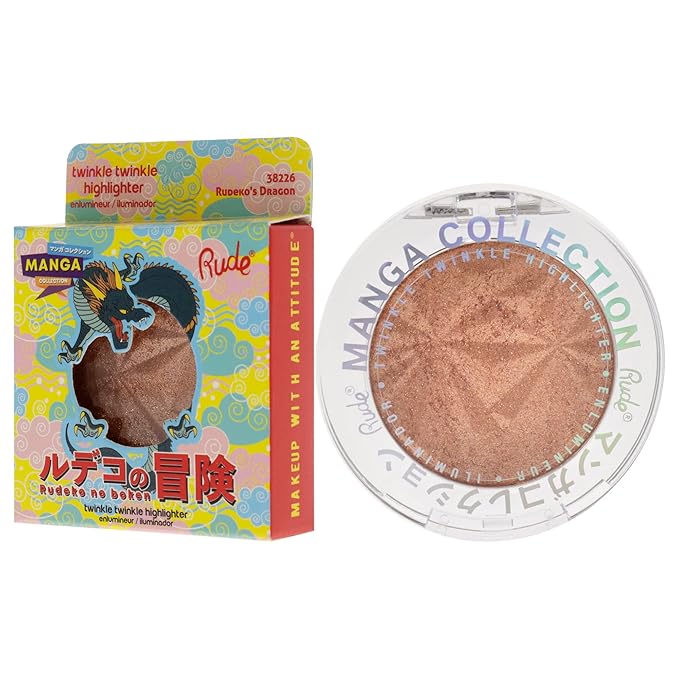 Rude Cosmetics Manga Collection Twinkle Twinkle Highlighter - Rudekos Dragon Highlighter Women 0.14 oz-Velvo Beauty