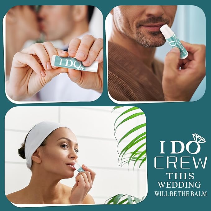 24 Pcs Bachelorette Lip Balm I Do Crew Wedding Party Gifts Bachelorette Lip Balm Gift Wedding Favors for Bachelorette Wedding Party Guest Supplies (Green)-Velvo Beauty