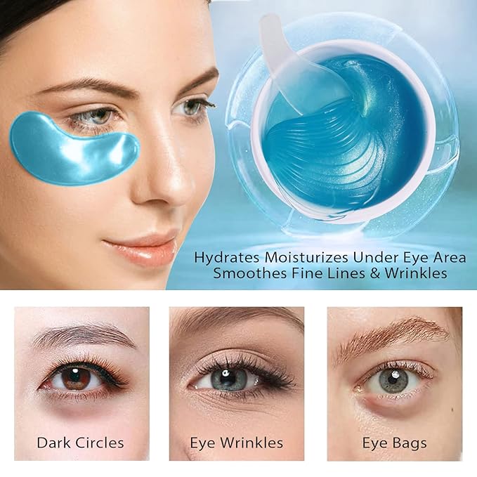 Hydrogel Eye Patches,Hydrogel Under Eye Masks for Dark Circles,Anti Wrinkle Treatment,Under Eye Gel Pads,Eye Mask for Puffy Eyes, Skincare,Hydrating | 60 Pieces/30 Pairs-Velvo Beauty