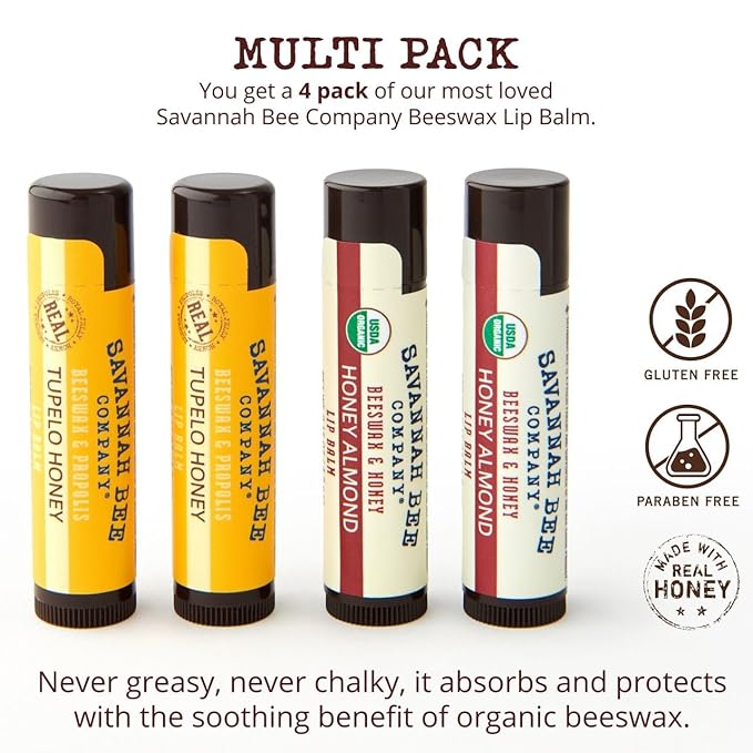 Savannah Bee Collection Lip Balm - Nourishes Dry Lips for All Day Comfort-Velvo Beauty