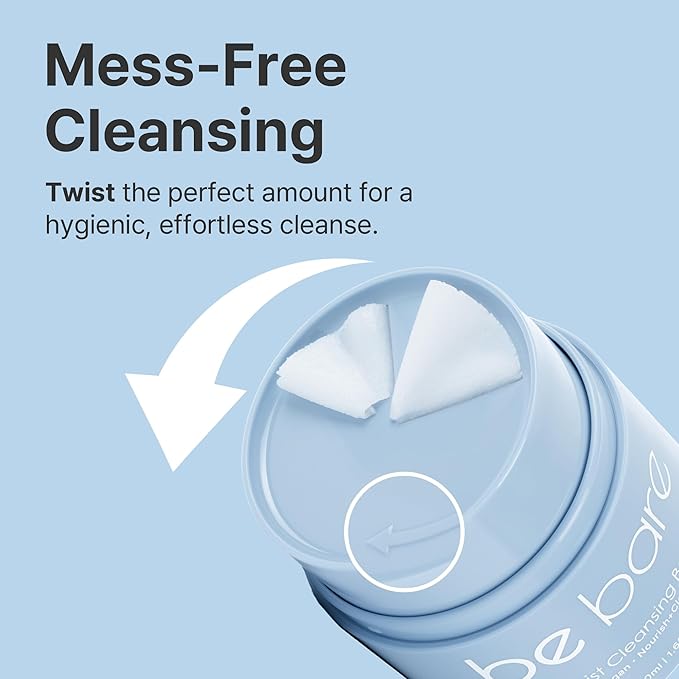 Bebare Twist Cleansing Balm with Hygienic Twist Dispenser: Cleanser for Heavy Makeup Removal, Hydrating Facial Wash for All Skin Types. Korean Vegan Skincare with Natural Oils, 1.69 Fl Oz-Velvo Beauty
