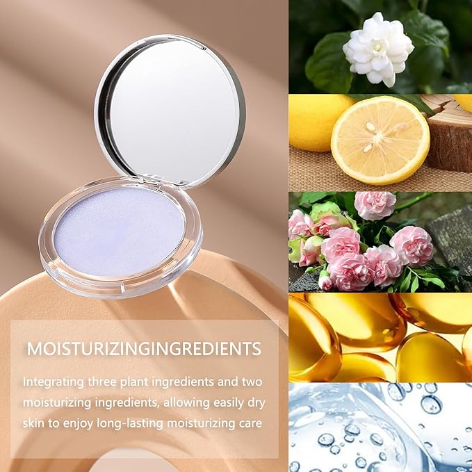 Chillab Lavender Matte Powder,Matte Oil Control Face Pressed Powder,Face Setting Powder with Mini Powder Puff for Silky Flawless Long-Lasting Lightweight Skin-friendly Face Cosmetics (Lavender)-Velvo Beauty