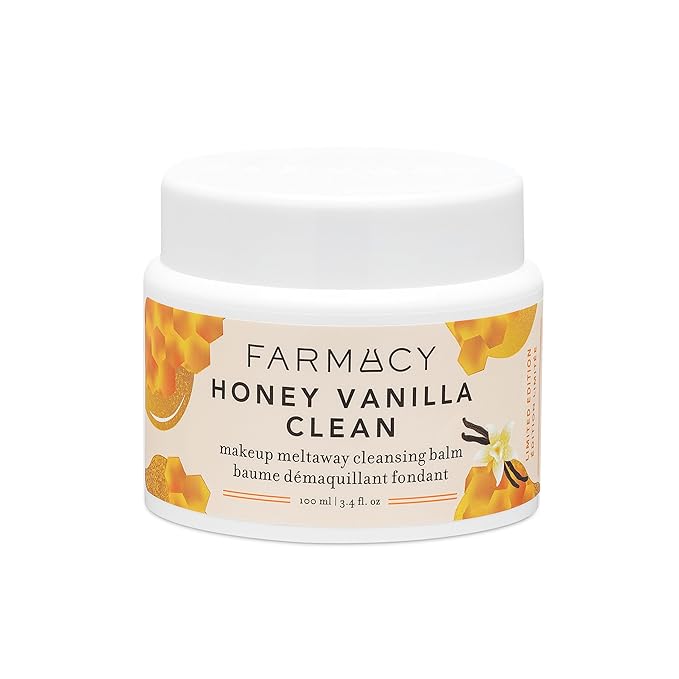 Farmacy Makeup Remover Cleansing Balm - Honey Vanilla Waterproof Makeup Remover & Oil Based Cleanser - Gentle Exfoliating Double Cleanser - Melts From Balm to Milky Lather (100ml)-Velvo Beauty
