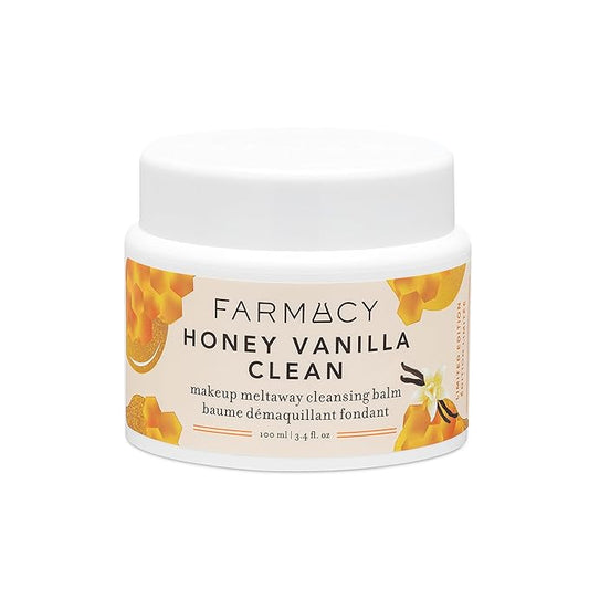 Farmacy Makeup Remover Cleansing Balm - Honey Vanilla Waterproof Makeup Remover & Oil Based Cleanser - Gentle Exfoliating Double Cleanser - Melts From Balm to Milky Lather (100ml)-Velvo Beauty