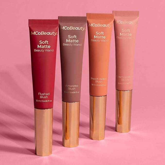 MCoBeauty Soft Matte Beauty Wand, Peach Bellini Blush, Velvety Finish of Buildable Color, Vegan, Cruelty Free Cosmetics-Velvo Beauty