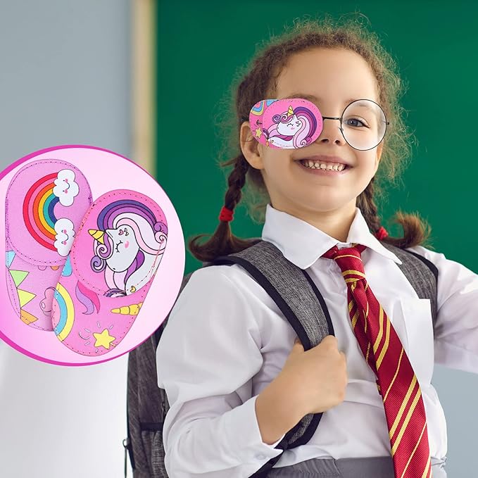 Newcotte 12 Pcs Eye Patch for Kids Girls Boys Reusable Eye Patch for Glasses over the Lens Colorful Eye Patch Toddler Eye Patch Adorable Kids Eye Patches Assorted Eye Patch Cover (Cute)-Velvo Beauty