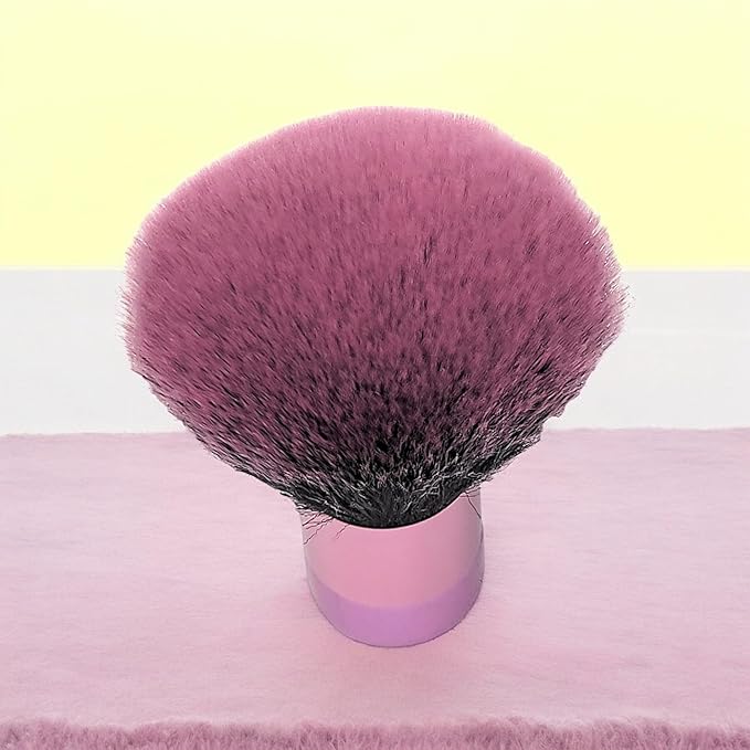 Luxurious and Large Soft Fluffy Powder Brush, Use as a Spray Tan Finishing Tool, Multipurpose Face and Body Barber and Beauty Tool, Large Kabuki Brush by BevyGold (Pink)-Velvo Beauty