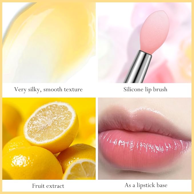2Pc Jelly Lip Mask Overnight,Fruity Lemon Lip Sleeping Mask Day Night Repair Kawaii Lip Balm Hydrate Plump Dry Lip Scrubs Exfoliator,Lip Care Lip Moisturizer with Collagen-Lemon-Velvo Beauty