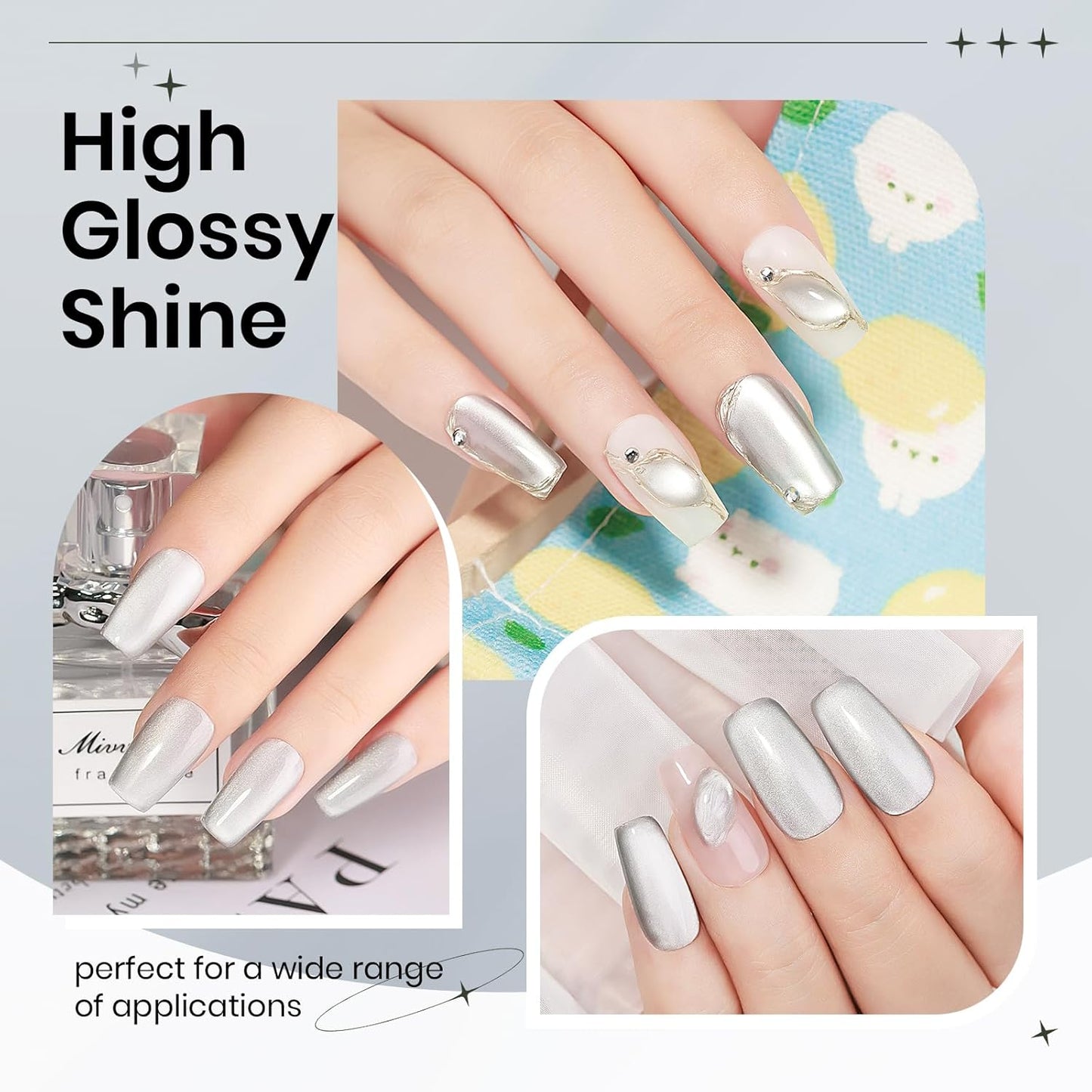 Moonlight Cat Eye Gel Nail Polish 10ml Silk Magnetic Nail Polish Glass Cateye Gel Polish with Magnetic Stick Soak Off UV LED Nail Lamp Nail Art Manicure Salon Home DIY 001, Gray-Velvo Beauty