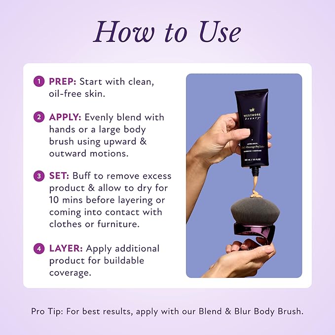 Westmore Beauty Body Coverage Perfector 7 Oz/ 207 ml (Deep Radiance) - Waterproof Leg And Body Makeup For Tattoo Cover Up And More - The Best Tattoo Cover Up Leg Makeup-Velvo Beauty