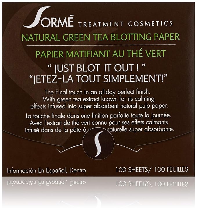 Sorme' Treatment Cosmetics Blotting Paper, Green Tea, 0.5 oz.-Velvo Beauty