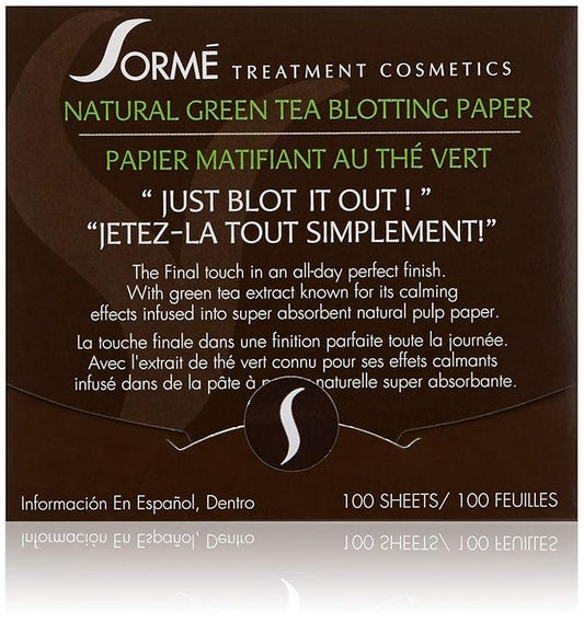 Sorme' Treatment Cosmetics Blotting Paper, Green Tea, 0.5 oz.-Velvo Beauty