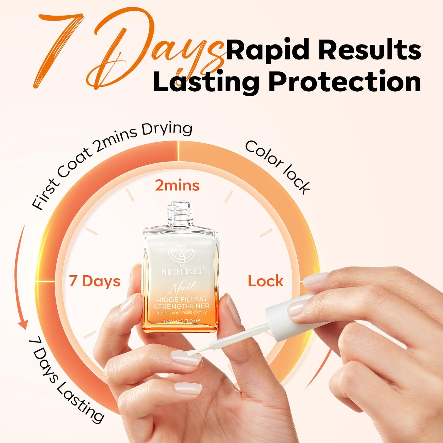 modelones Nail Strengthener Milky White Nail Polish Nails Repair for Damaged Nails Growth and Strentgthener Ridge Filler for Nail Strengthening Polish 15ml-Velvo Beauty