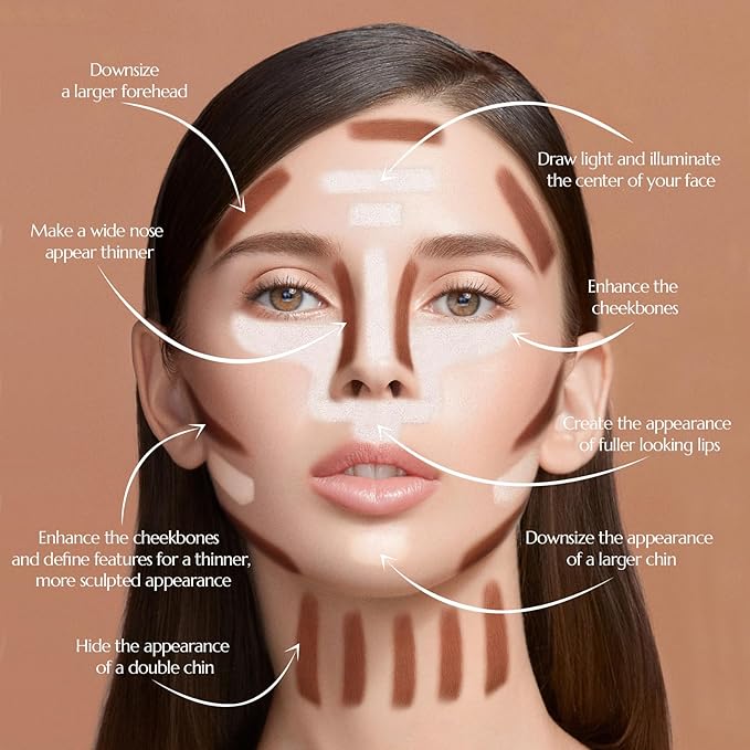 3PCS,Contour Stick bronzer,Liquid Blush,Highlighter,Long Lasting Smooth Lightweight Beauty Wand Set,Vegan & Cruelty-Free (01+02+05, 1.27fl oz)-Velvo Beauty