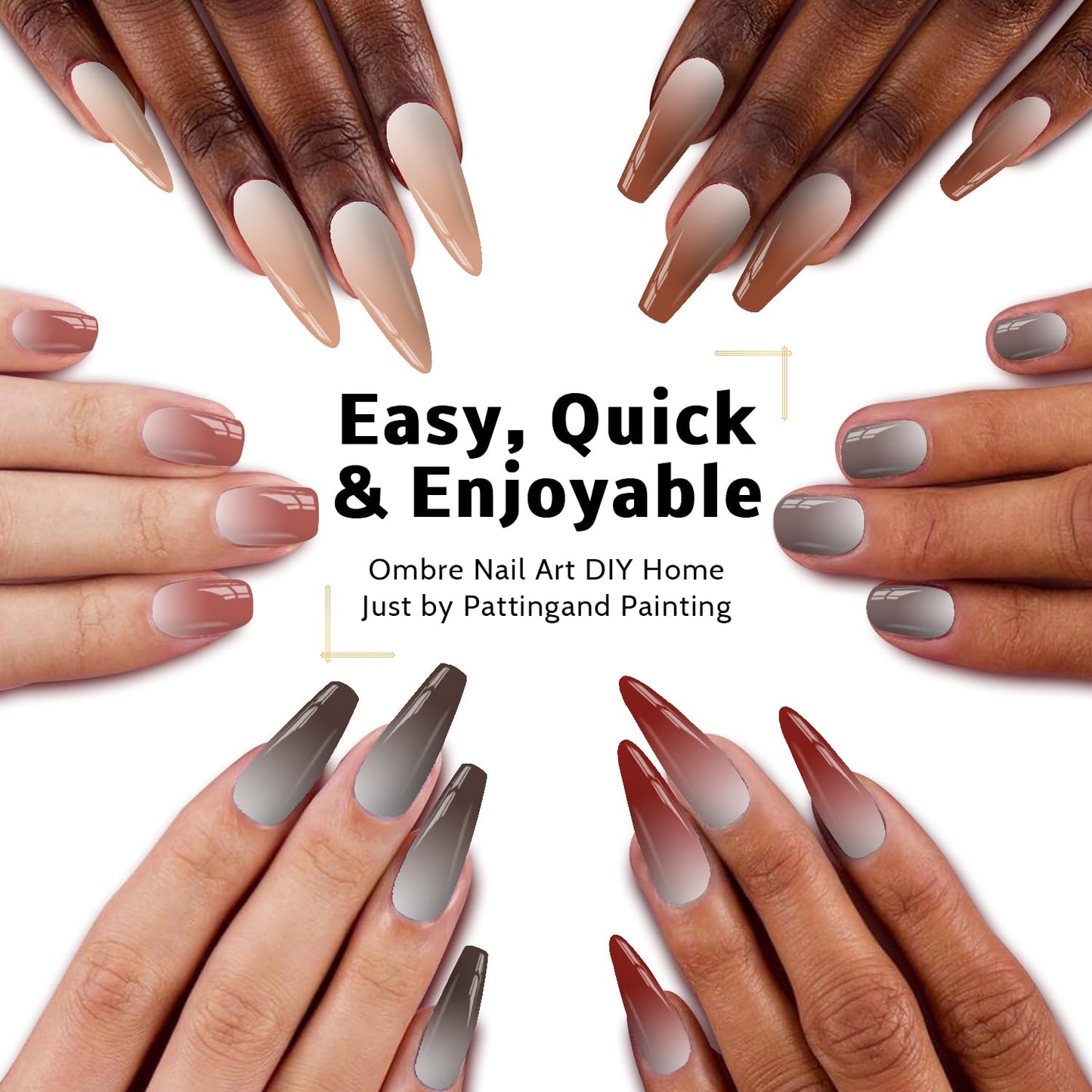 Sponge Pat Paint Nail Gel & Tools Kit, 9 Colors Ombre Nails Gradient Gel Nail Blush Blooming Aura Nails Drawing Stripper Floral Painting Nail Art, No Wipe, UV/LED Curing (9 Colors Set F)-Velvo Beauty