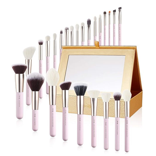 Jessup Makeup Brushes Set Professional Makeup Brush Eyeshadow Blending Powder Foundation Blusher Concealer 25pcs with Cosmetics Storage Box, Blushing Bride T295-Velvo Beauty
