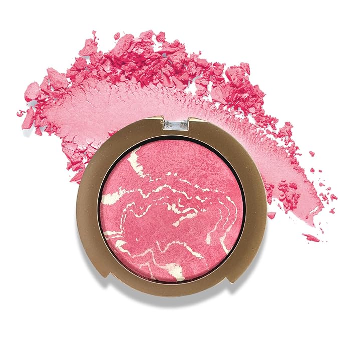 Baked Blush Powder, Natural Glow Blush Palette, Contour Brighten Highlight Face for a Shimmery or Matte Finish, Lightweight Blendable, Long Lasting Face Makeup #02-Velvo Beauty