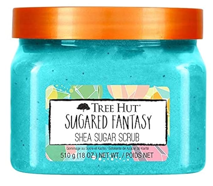 Tree Hut Sugared Fantasy Shea Sugar Scrub | Exfoliating Body Scrub Removes Dead, Dry Skin for a Soft & Hydrated Feel | Nourishing Essential Body Care | 18 fl oz.-Velvo Beauty