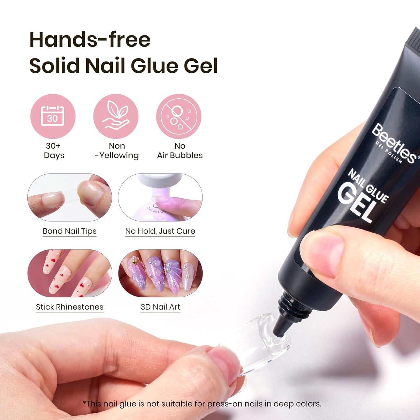 Beetles Gel Nail Kit Short Square with Nail Dehydrator and Primer, 576Pcs Half Matte Etch-X Gel Nail Tips Solid Nail Glue Mini Nail Lamp Acrylic Nail Tips Easy DIY Nail Extension Set Gift for Women-Velvo Beauty