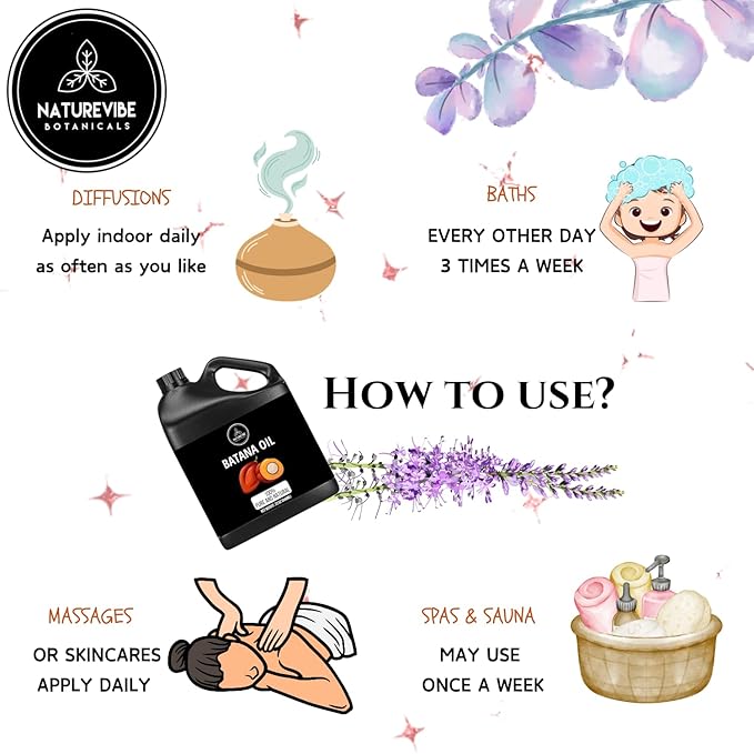 Naturevibe Botanicals Batana Oil 32 Ounces | 100% Pure and Natural | Great for Skin Care and Hair Care-Velvo Beauty