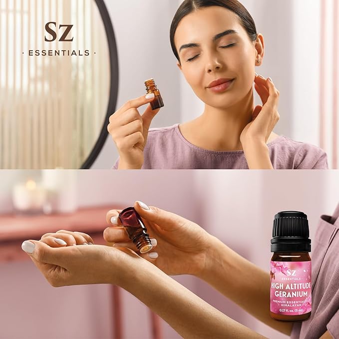 High Altitude Geranium Essential Oil – 100% Pure & Natural, Grown in The High-Altitude – Aromatherapy, Home Use – Therapeutic Grade & Vegan – 5 mL-Velvo Beauty