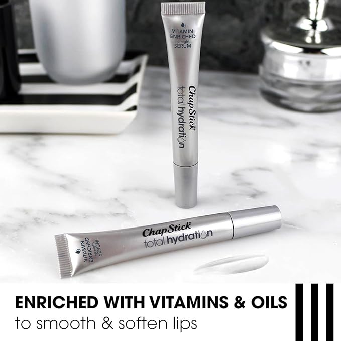 ChapStick Total Hydration Vitamin Enriched Lip Night Serum, Night Lip Serum for Overnight Lip Care - 0.21 Oz-Velvo Beauty