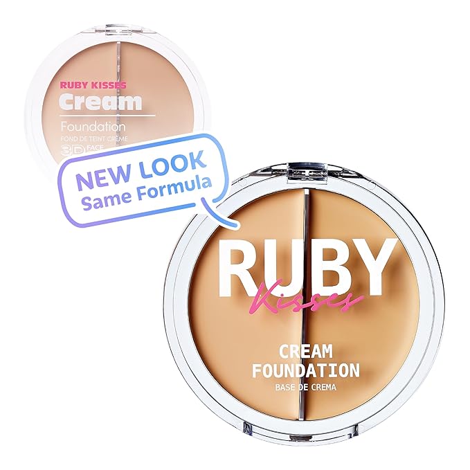 Ruby Kisses Cream Foundation 3D Face Creator 2-Color Foundation and Concealer, 12 Hour Wear Long Lasting, Medium to Full Coverage (Level 2)-Velvo Beauty