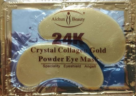 50 Pairs 24K Gold Eye Mask Powder Crystal Gel Collagen Natural Eye Pads For Anti-Aging & Moisturizing Reducing Dark Circles, Puffiness, Wrinkles-Velvo Beauty