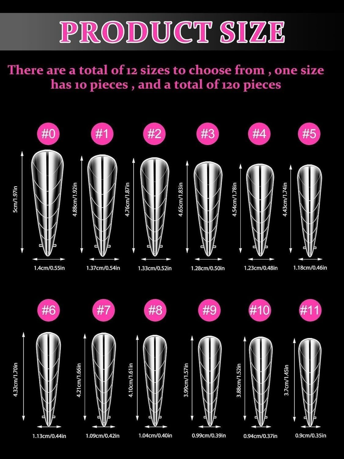 EBANKU 120Pcs Poly Gel Nail Forms, Long Stiletto Clear Dual Forms for Poly Extension Gel Structure Nail Tips Molds for Nail Art Design Salon&DIY-Velvo Beauty