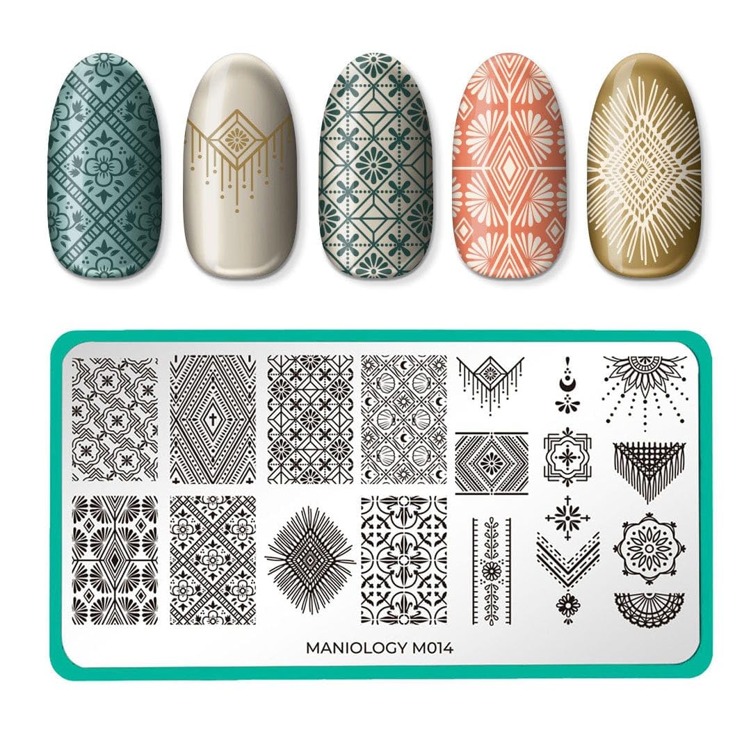 Maniology Nail Stamping Starter Kit (Plate, Polish, Top Coat, Stamper and Scraper Card) (Fringe Forever)-Velvo Beauty
