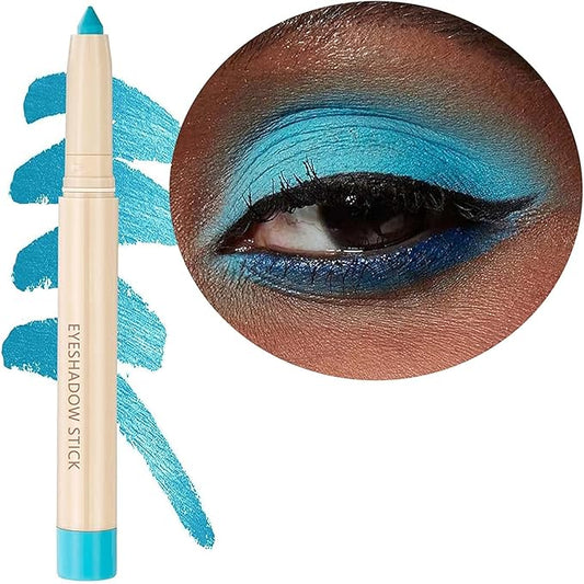 Blue Matte Eyeshadow Pencil, Waterproof Long Lasting Eye Shadow, High Pigment Hypoallergenic Highlighter Stick - Create Multi-Dimensional Eyes Look (10# Blue Matte)-Velvo Beauty