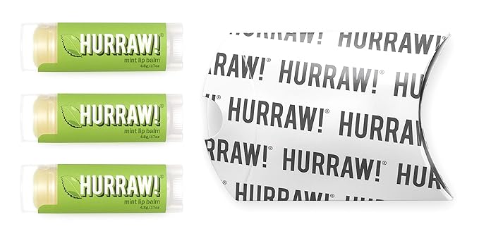 Hurraw! Mint Lip Balm, 3 Pack: Organic, Certified Vegan, Cruelty and Gluten Free. Non-GMO, 100% Natural Ingredients. Bee, Shea, Soy and Palm Free. Made in USA-Velvo Beauty