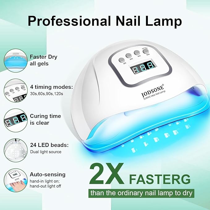 JODSONE 32 Colors Jelly Gel Nail Polish Kit with U V Light Crystal Transparent Classic Color 4 Functional Gel for All Seasons-Velvo Beauty