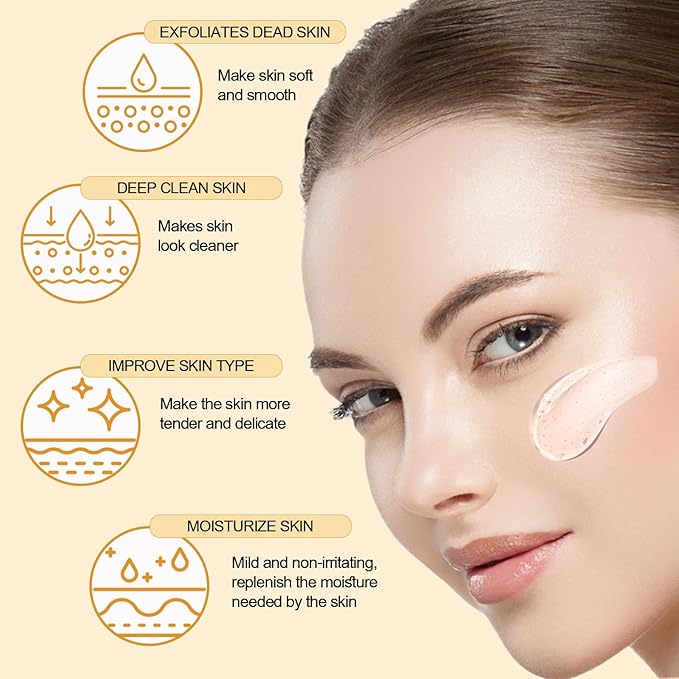 BROUYOUE Orange Exfoliating Gel Scrub for Face and Body Skin, Deep Cleansing Moisturizing Skin Orange Peeling Gel, Natural Orange Exfoliating Gel for All Types Skin (1pc)-Velvo Beauty