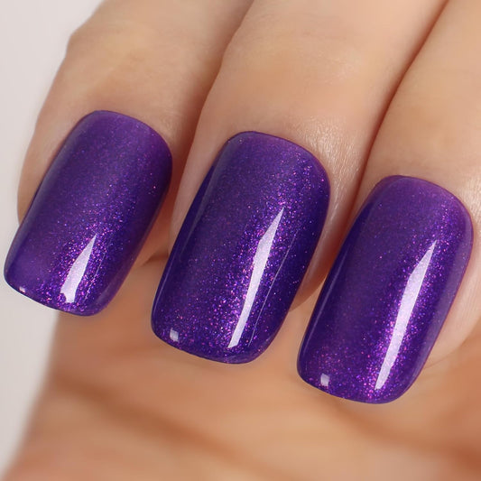 Glitter Deep Purple Gel Polish,15ml UV/LED Soak Off Sparkly Shimmer Dark Violets Purple Gel Nail Polish for Manicure Salon or DIY Nail Art at Home,Women Girls Gifts - GP0094-Velvo Beauty