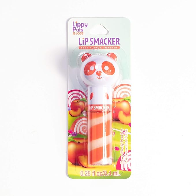 Lip Smacker Lippy Pals Swirls Panda, Flavored Moisturizing & Smoothing Soft Shine Lip Balm, Hydrating & Protecting Fun Tasty Glossy Finish, Cruelty-Free & Vegan - Paws-Itively Peachy-Velvo Beauty