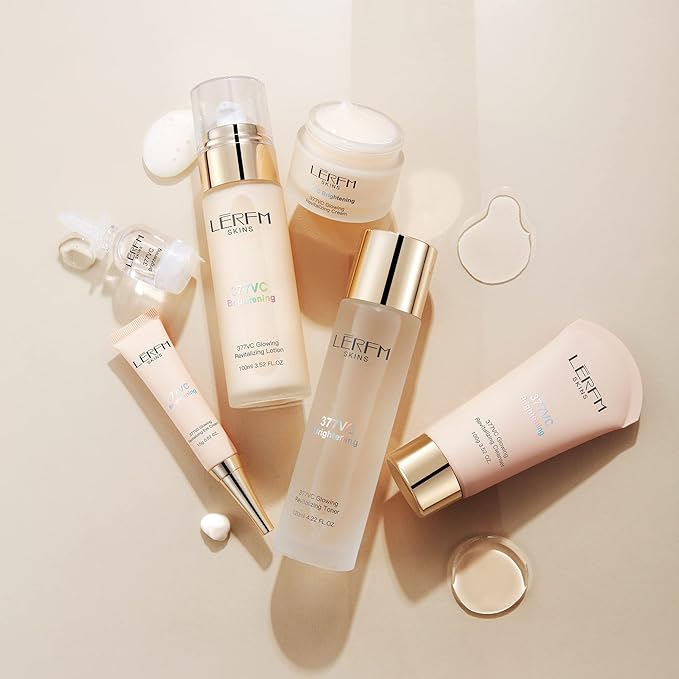 AESTHTANY LERFM Moisturizing Brightening Aloe Face Skin Care Set Hyaluronic Serum Skin Care Set | Radiant, Youthful Skin Alcohol-Free Hypoallergenic Cleanse, Recondition and Puri (377- Nine piece set)-Velvo Beauty