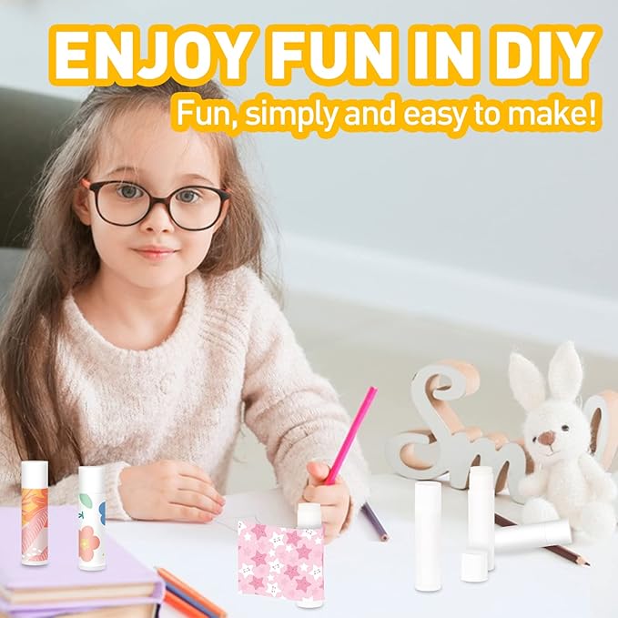 DMSKY 100 Pack Lip Balm Unlabeled, Natural Lip Balm Bulk Blank Tube, Lip Balm for Party Favors and Gift Basket Filling, Wedding or Baby Shower-5 Flavors-Velvo Beauty