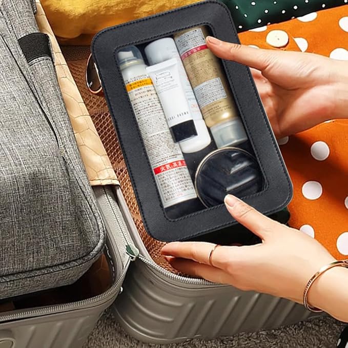 Clear Makeup Bag Small, TSA Approved Portable Toiletry Bag with Zipper Cosmetic Travel Bag Makeup Organizer Case Mini Makeup Pouch for Purse Car Organizer Bag for Women Men-Velvo Beauty