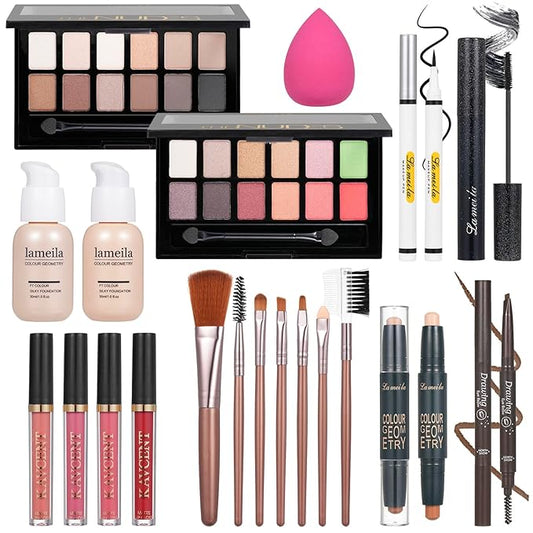 Makeup Set Makeup Kit for Women Full Kit Makeup Sets for Teens Teenagers Eyeshadow Palette Lip Gloss Foundation Mascara Eyeliner Contour Stick Makeup Kits-Velvo Beauty