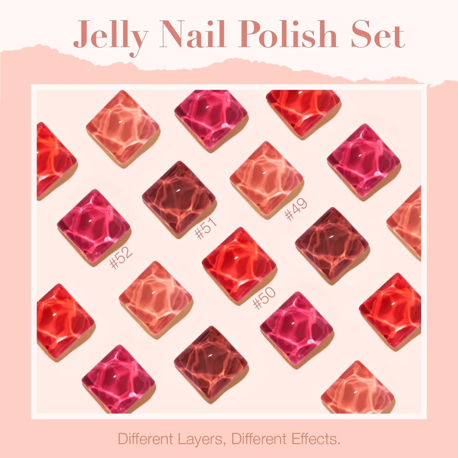 AZUREBEAUTY Jelly Nail Polish Set 4 Colors Nude Brown Red Purple Quick Dry Transparent Sheer Nail Polish Natural Nail Lacquer Fingernail with Top Coat DIY Salon Home-Velvo Beauty