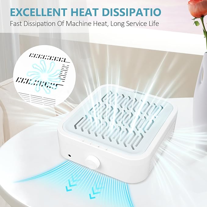 LIONVISON Nail Dust Collector For Salons: Manicure Pedicure Tool for Beginners DIY Nail Tech - Reusable Filter Fan Dust Suction Machine For Home-Velvo Beauty
