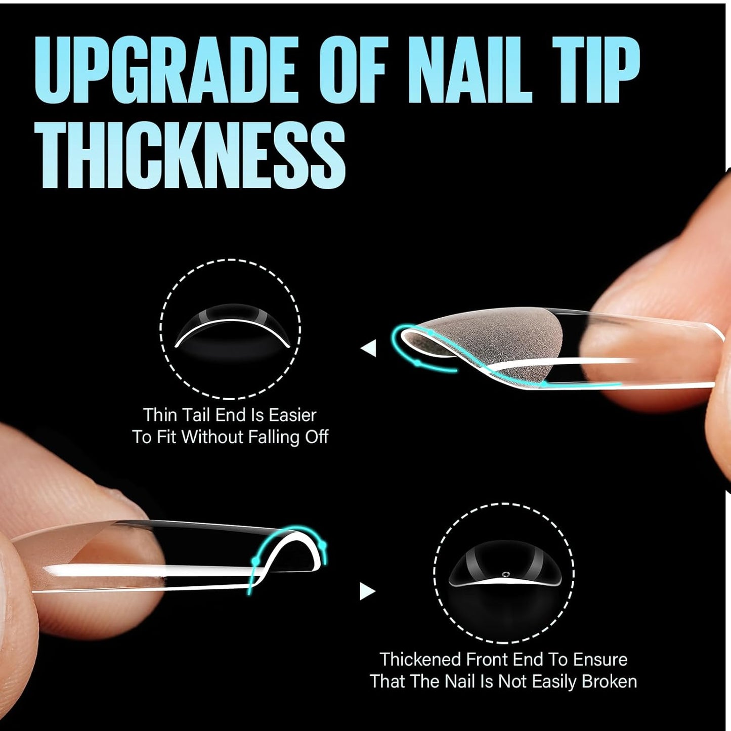 TOMICCA Medium Coffin Nail Tips, 504Pcs Half Matte Soft Acrylic Nail Tips, 12 Sizes Acrylic Pre-Shaped Nails, Full Cover False Nails for Extension Nail-Velvo Beauty