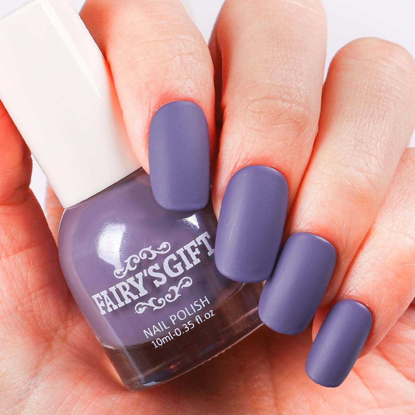 Matte Nail Polish Air Dry Nail Lacquer for Nail Art Varnish, Mist Effect Matte Finish Velvet Nail Polish, 0.35 fl oz (Dusty Blue-06, 10 ML)-Velvo Beauty